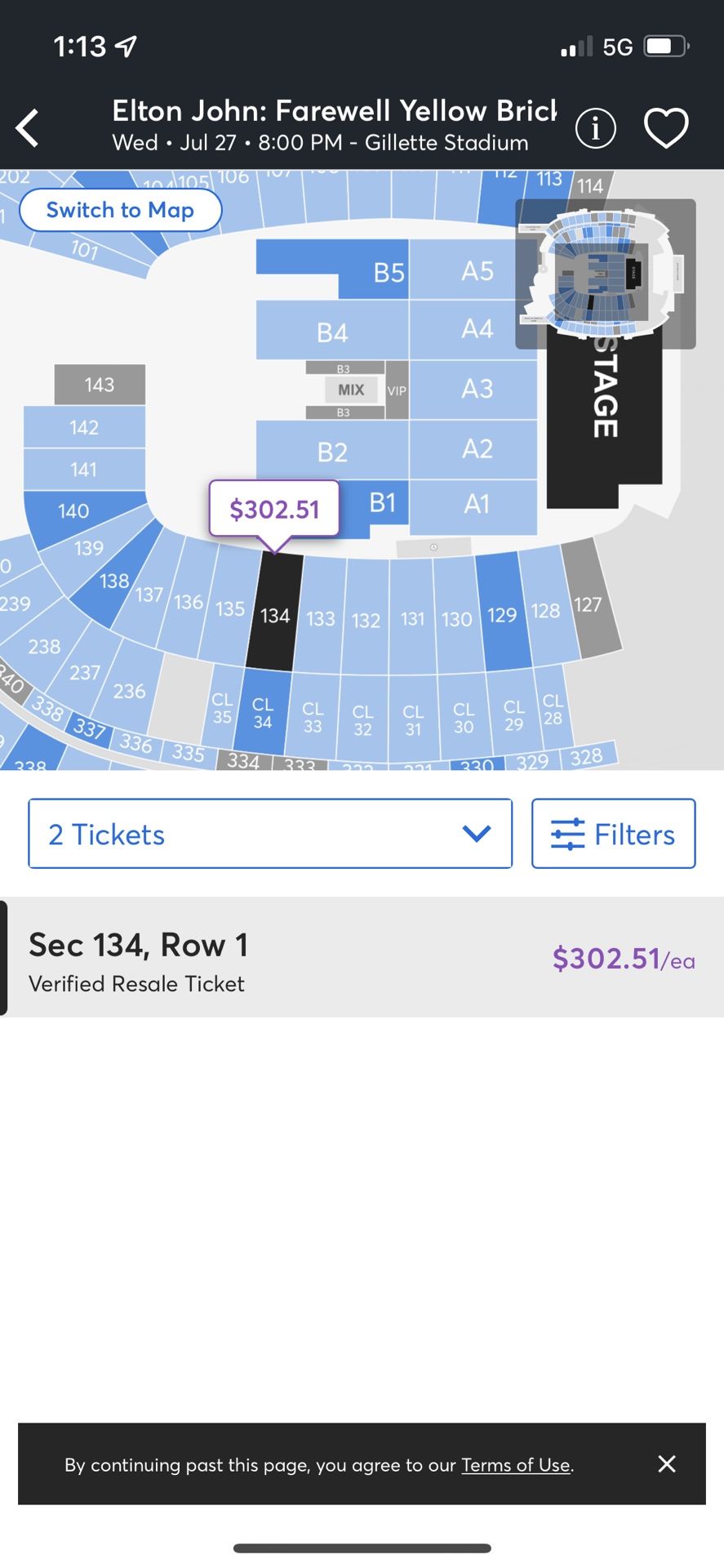 Elton John Tickets @ Gillette Tonight! 7.27