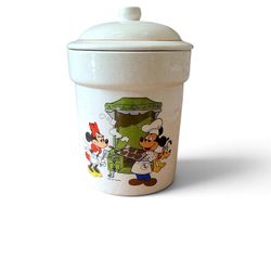 Vintage 1980s Disney Mickey Mouse Minnie Mouse & Pluto Ceramic Cookie Jar