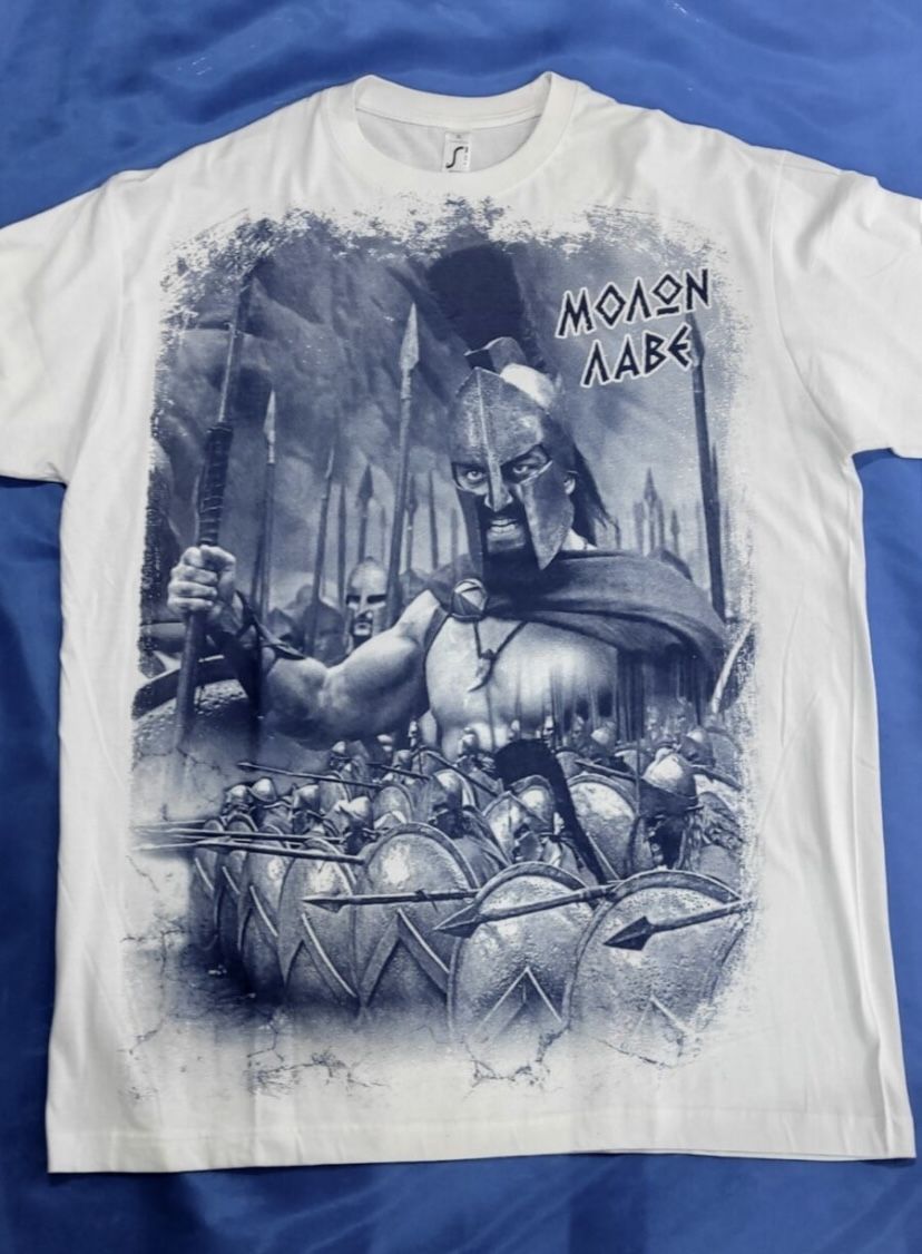 Unisex Made In Greece Greek Leonidas Size Large T-Shirt Imported From Greece