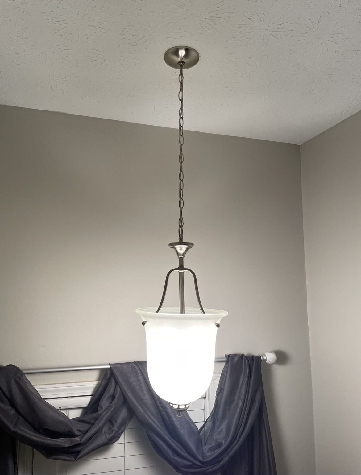 Beautiful Oversized Glass Nickel Finish Chandelier