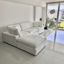 New White Sectional Cloud Couch Sofa