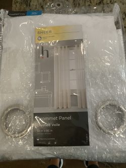 Grommet Panel Crudhed Voile 50 Inches X 95 Length White 