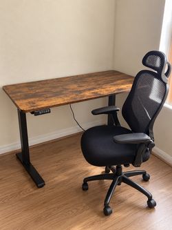 Electric Standing Desk + Office Chair