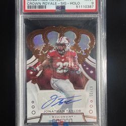 2022 chronicles draft crown royale picks holo Jonathan Taylor RC auto/25 PSA 9