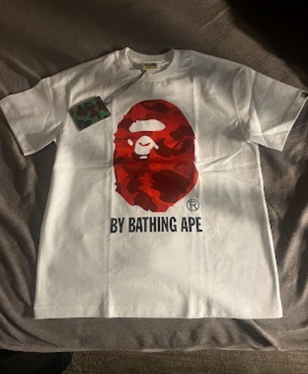 Red and white BAPE tee