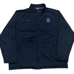 Under Armour Jacket Men’s XXL Black Blue LS Indiana State Full Zip Windbreaker