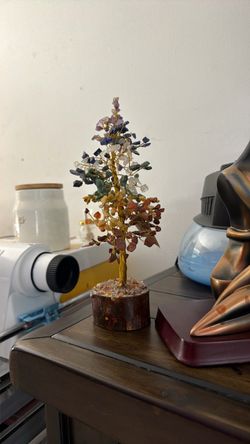 Gemstone Crystal Chip Wire Tree Sculpture