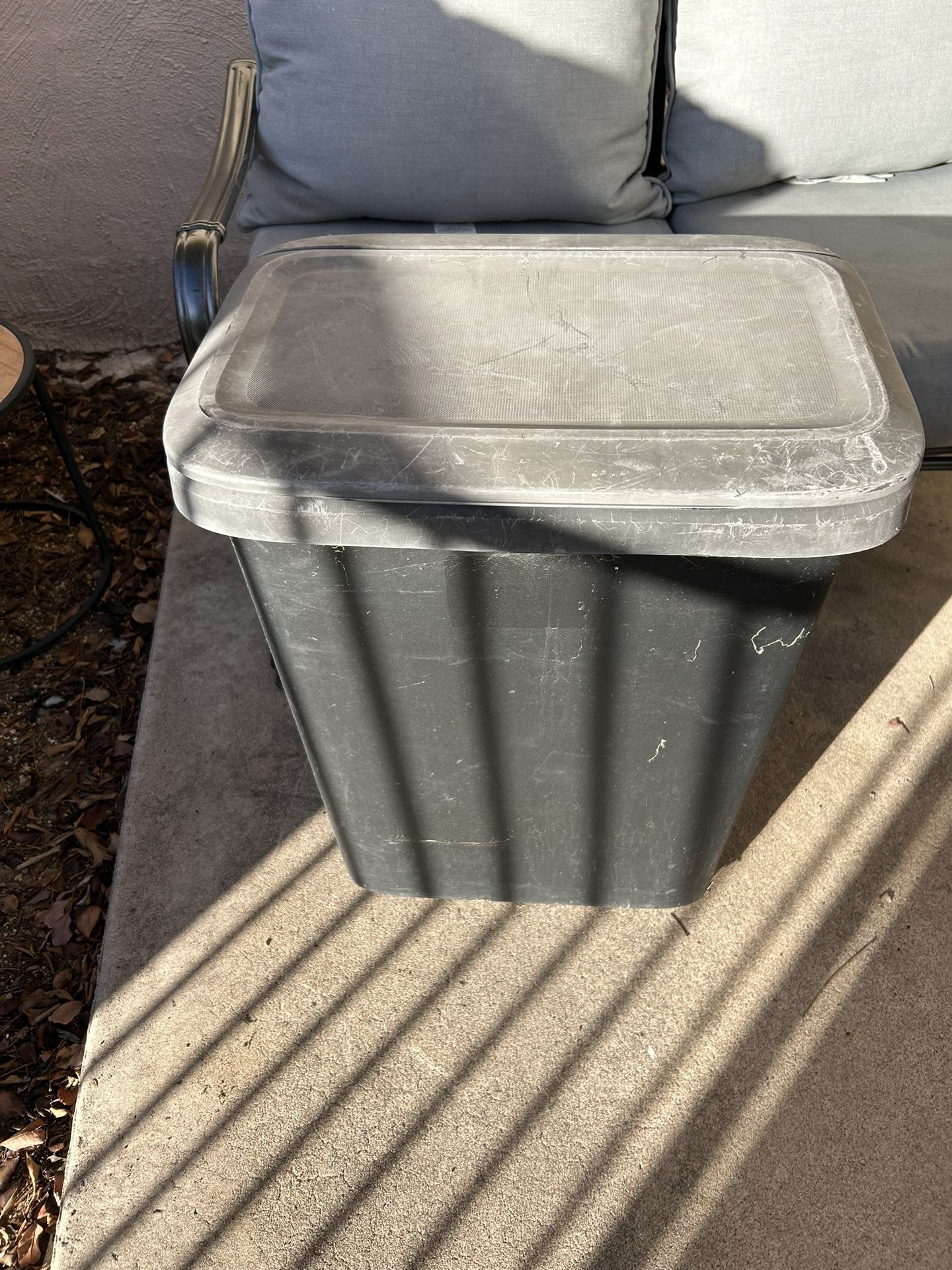 Black Double Sided Garbage Can