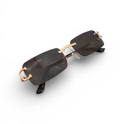 Men’s Luxury Gold Frame Sunglasses With Box And Papers