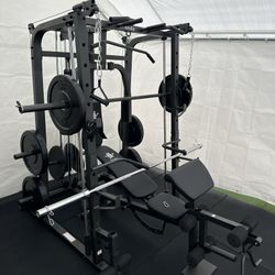  Smith Machine SM1001/FID Adj Bench/Gym Equipment/Fitness/Squat Rack/‼️⭕️WEIGHTS AND OLYMPIC BARBELL SOLD INDIVIDUALLY ⭕️‼️FREE  DELIVERY🚚 
