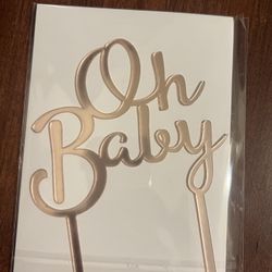 Rose Gold Oh Baby Cake Topper Acrílico 