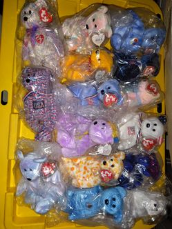 60 qty beanie baby bears collection mostly beanie bears mint with mint tags