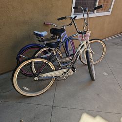 Schwinn Alloy SS Cruiser His And Hers Plus Huffy Girls Purple Bike 