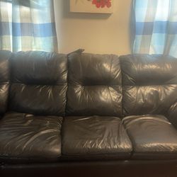 Black Sectional Couch W/Futon&Recliner