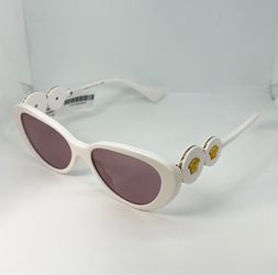 Versace MOD. 4433-U 314/84 Women's White Cat-Eye Sunglasses with Medusa Logo