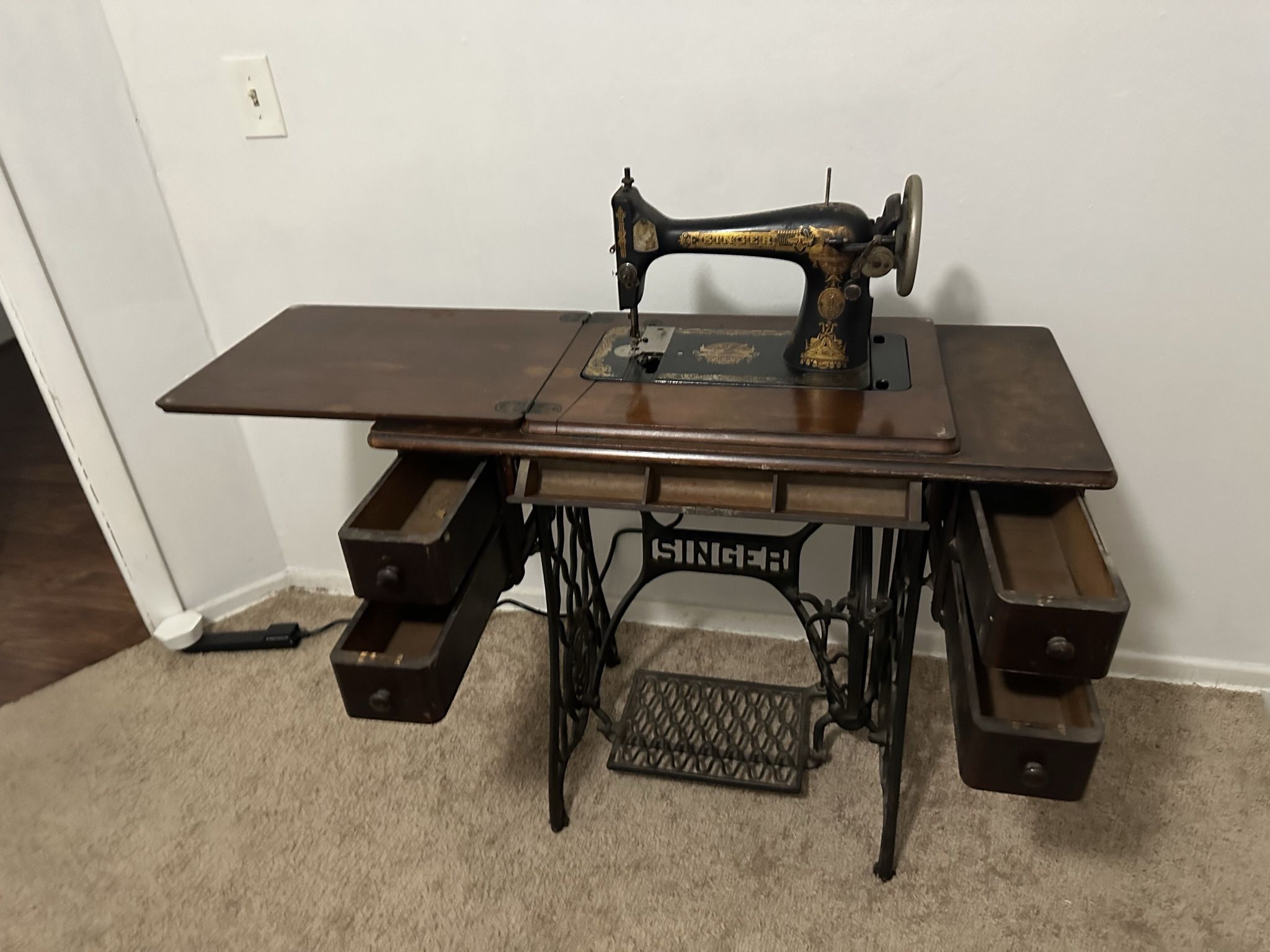 Antique Sewing Machine Desk