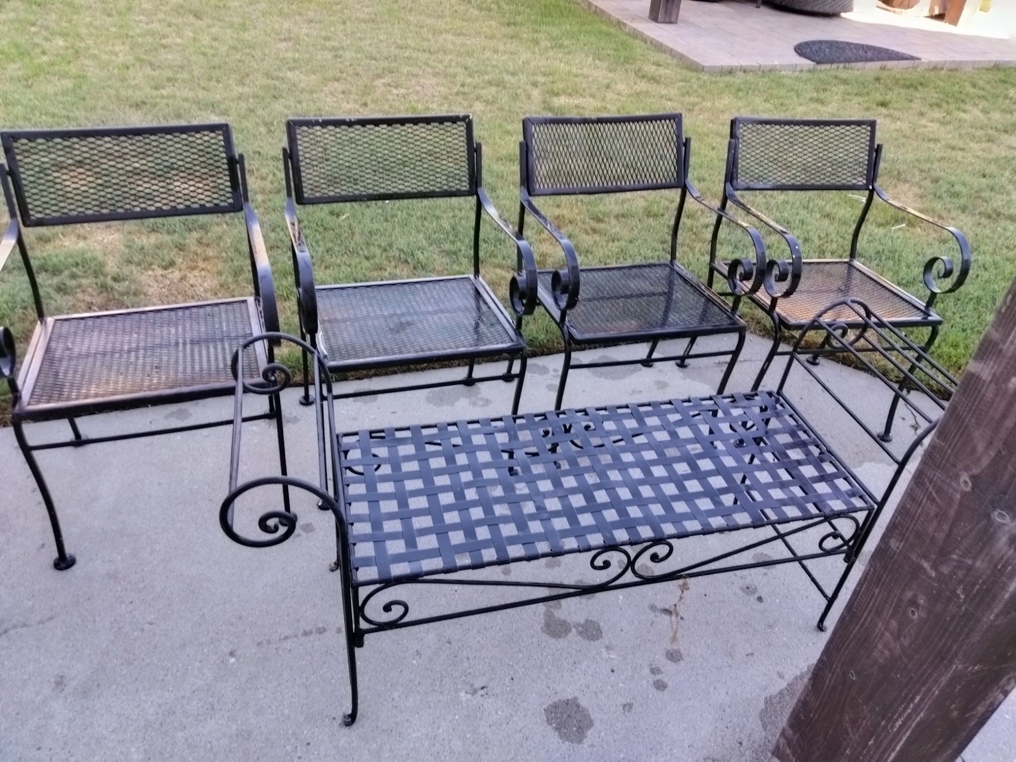 Chairs and bench