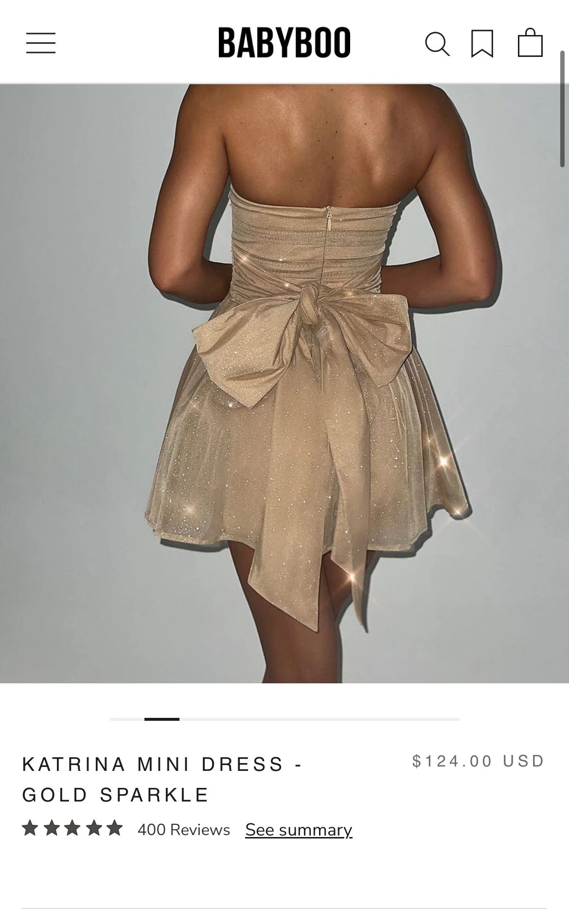 Katrina Mini Dress Gold Sparkle Katrina Mini Dress