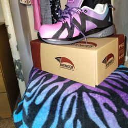 Women's Steel Toe Work Boots Size 8W, Fits Like 8 1/2.