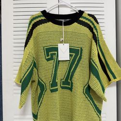 Aelfric Eden Comfort Tee Knit Tee 77 Stripe Graphic Unisex Tee Color Blocking Y2k Short Sleeve 2025 Trend Tops