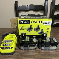 Ryobi 18v ONE+ High Performance 4.0 Batteries & Charger Kit 