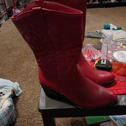 New Red Boots For Sale Size 9 For 60.00