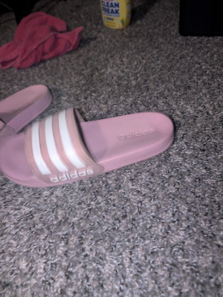 Size 6 Pink Adidas Slides