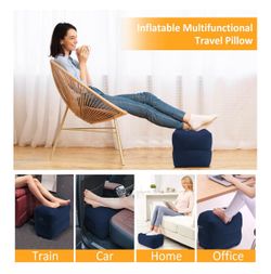 Inflatable Multifunctional Travel Footrest Pillow Set of 2