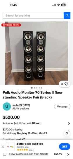 Polk audio monitor 70 series II