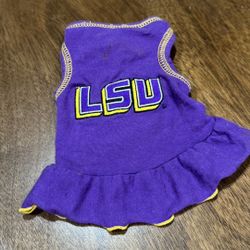 Teacup Size LSU Dog Dress