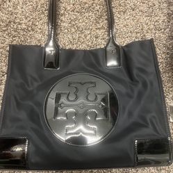 Tory Burch ELLA PATENT TOTE BAG Black Large 