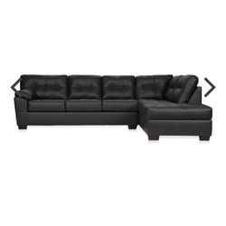 Black Faux Leather Sectional Couch