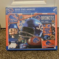 New, sealed Boise State University Broncos 500 piece Jigsaw puzzle.

24" x 18" when completed