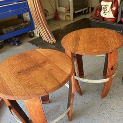 Custom Oak Wine Barrel Side tables