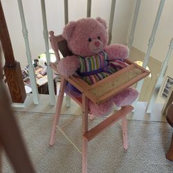 Vintage Baby Doll High Chair And Build A Bear