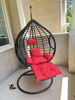 Natural Rattan Egg / Cocoon Chair with Cushion - Like New! for Sale in San  Gabriel, CA - OfferUp