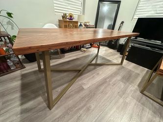 72”x36” Douglas Fir wood table, steel base