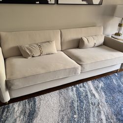 Brand new velvet sofa couch mid century modern 3 seater loveseat with 2 pillows