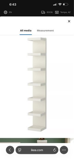 2 ikea white hanging shelves