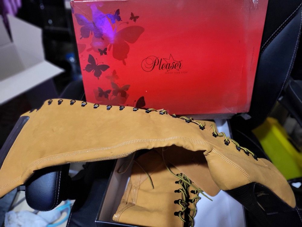 timberland style knee high heel boots 