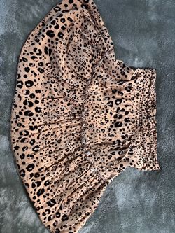Leopard Print Ruched Mini Skirt