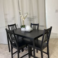 Black Compact Kitchen Dining Table & 4 Chairs PERFECT FOR SMALL PLACE!