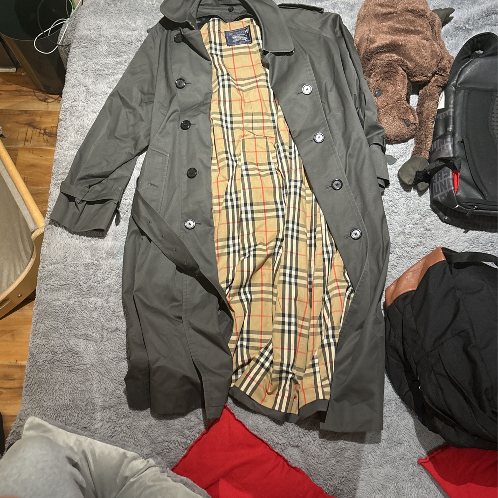 Burberry Jackets & Coats | Burberry Men Trench Coat Vintage Sz 40  Regular  Grey | Color: Gray | Size: 40 Regular