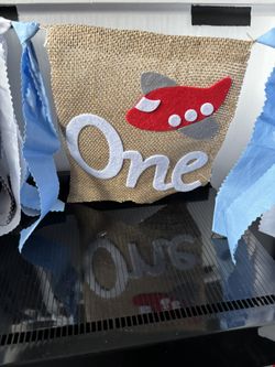 Airplane High chair Banner For 1st Birthday 