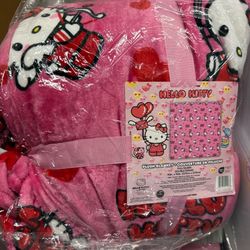 HELLO KITTY VALENTINES CUPID QUEEN BLANKET