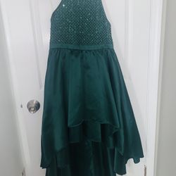 High Low Style Flair Dark Green Dress New Size Small 