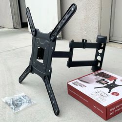 (NEW) $19 Full Motion TV Wall Mount Bracket 17-55 Inch TVs, Dual Arms Tilt Swivel Articulating Max 66Lbs