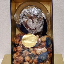 Vintage Rawcliffe Pewter Potpourri Bowl With Bag Of Potpourri 