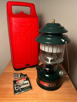 Vintage Coleman CL2 Double-Mantle Camping Lantern with Original Red Hard Carry Case