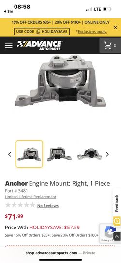 Anchor 3481 Motor Mount Mazda 2.0 Ford 
